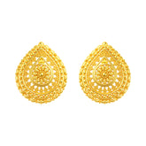 22k Yellow Gold Filigree Teardrop Earrings with gold weight of 9.62g